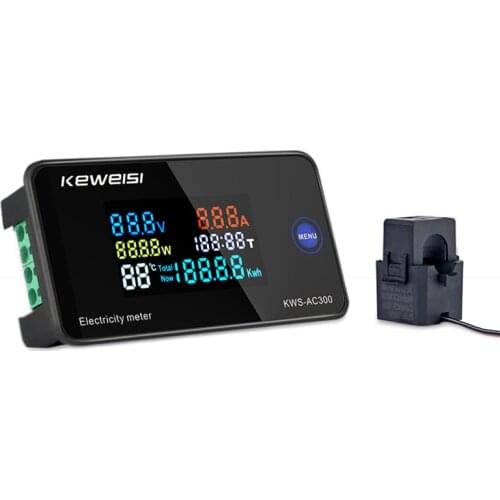 AC 50-300V Voltmeter Ammeter Power Energy Meter LCD Digital Wattmeter Electricity Meter with Reset Function