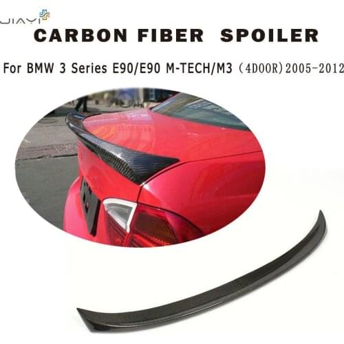 Real Carbon Fiber Rear Trunk Boot Spoiler Wing Racing For BMW 3 Series E90 4D Sedan M3 320d 325d 330d 335d 2006-2011 10 AC Style