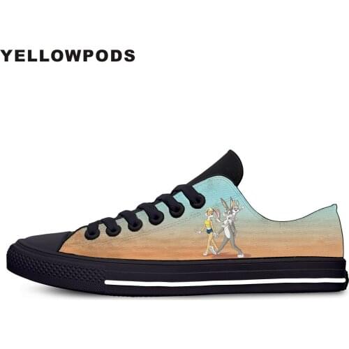 Womens Flats Classic Canvas Shoes Bunny Cartoon Hot Funny Bugs Custom Logo Image Printing Mesh Breathable Outdoor Shoes