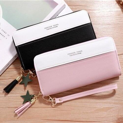 Wallet Female Long New Simple Wild Atmosphere Mobile Phone Bag Trend Color Matching Wallet Fashion Clutch Bag Female Purses