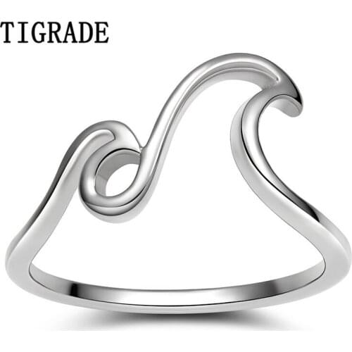 TIGRADE Women 925 Sterling Silver Ring Wedding Engagement Fashion Special Flame Design Ring Jewelry Anillo De Plata Anello