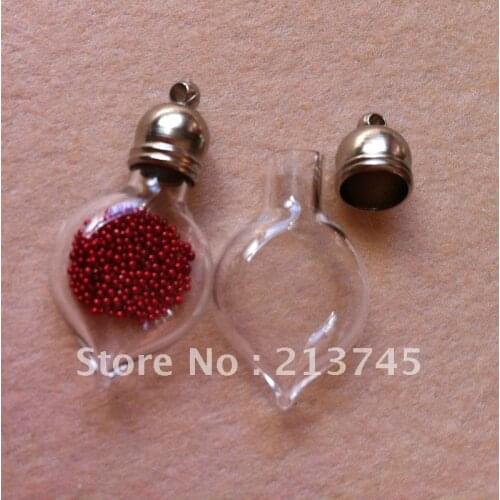 100pcs Rice Vial Pendant DIY Neckalce/Key Chain Pedants Finding (mini/glass/charm/ rice/ bottle/miniature/vials
