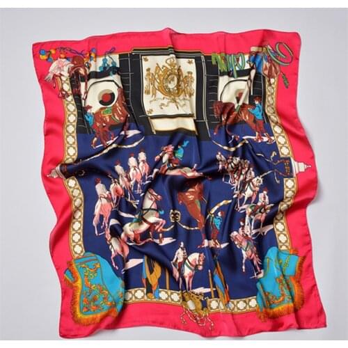2018 new summer decoration woman fashion scarves horse pattern printing 70cmx70cm small square scarf scarves headscarf hot gift