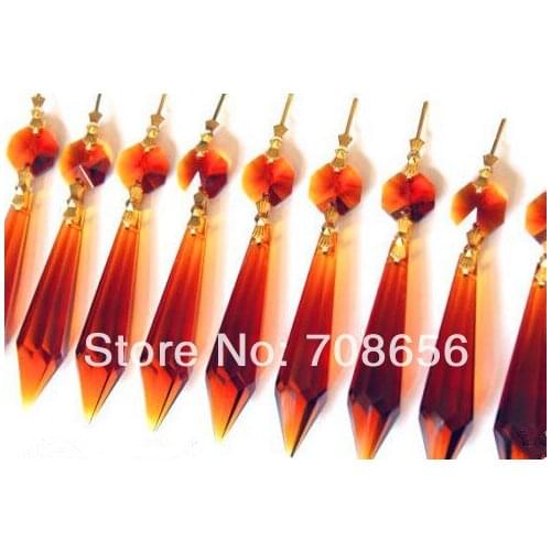 25pcs amber icicle drops crystal chandelier parts,crystal hanging pendants,curtain accessories home decoration