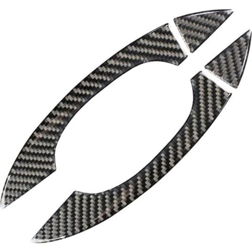 4PCS Carbon Fiber Door Handle Anti-collision Strips Car Stickers For Audi A6 C7 Interior Trim Accessories Car Styling 2011-2018