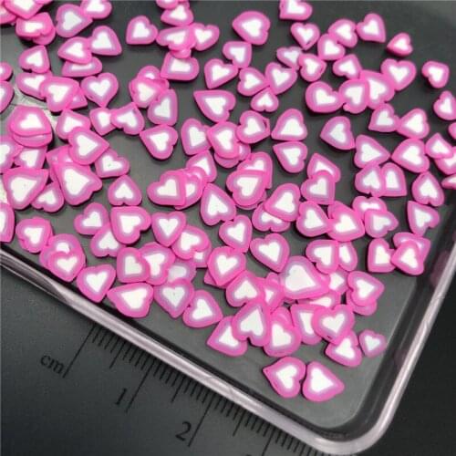 60g Fuchsia Heart Polymerclay,Soft Clay Sprinkle For Kids Diy/Craft Diy Making/Nail Art/Scrapbook Decoration/Craft Filler