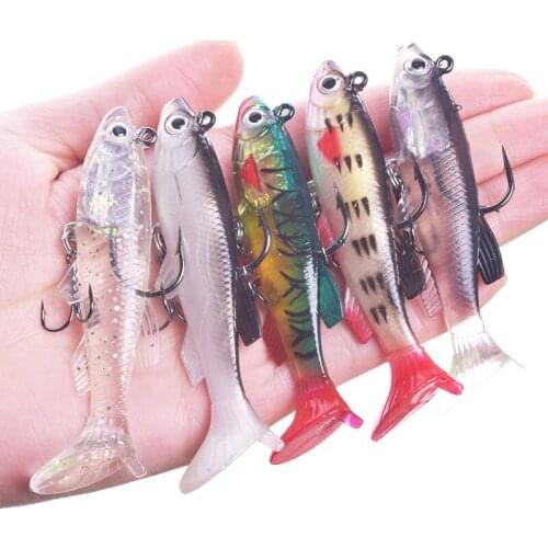 9cm14g Bionic Bait Fake Bait Double Hook Fish With Counterweight Soft Bait Fishing Bait With Floating Motion Mini Bait