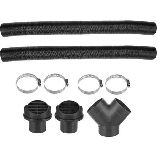 AU05 -75mm Car Auto Heater Pipe Duct Y Piece Warm Air Outlet Vent Hose Clips Set for Parking Heater Webasto Eberspacher