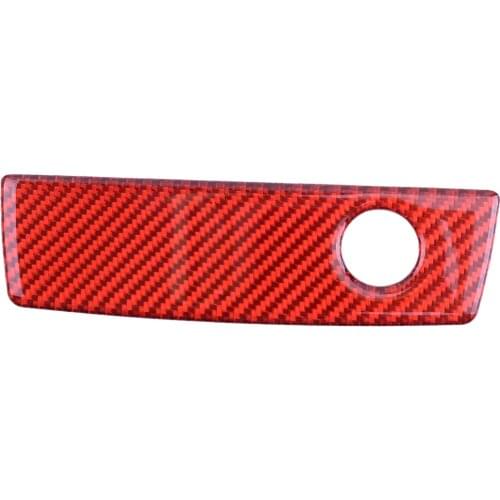 Car Red Carbon Fiber Glove Box Handle Panel Cover Trim Fit For Dodge Challenger 2008 2009 2010 2011 2012-2014 Left Hand Drive