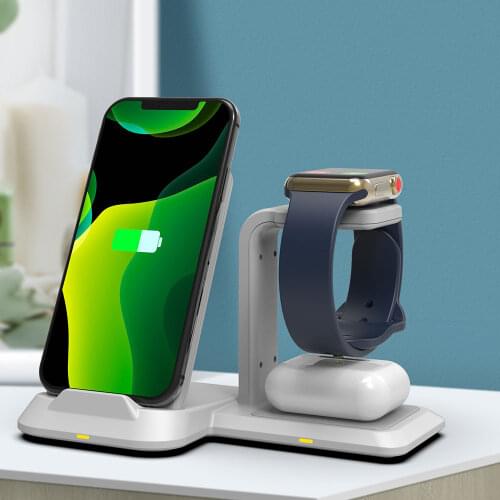 10W Qi Wireless Charger For iPhone XS 11 Pro For Apple Watch 5 4 Airpods Charging Dock Station For Samsung Galaxy Watch Active