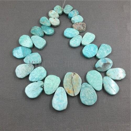 Petals Shape Amazonite Slice Top Drilling Pendent Beads,Gems stone Beads For Jewelry Making MY1102