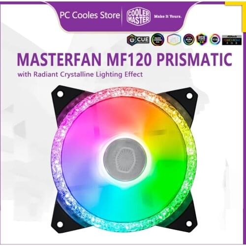CoolerMaster MASTERFAN MF120 PRISMATIC 120mm ARGB silent computer case cooling fan Radiant Crystalline lighting effect