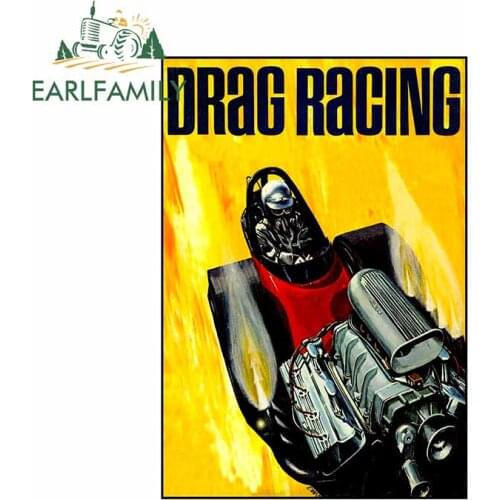 EARLFAMILY 13cm x 8.5cm for DRAG AUTO RACING Car Stickers Bumper Anime Waterproof Decal Windshield Personality Vinyl Car Wrap