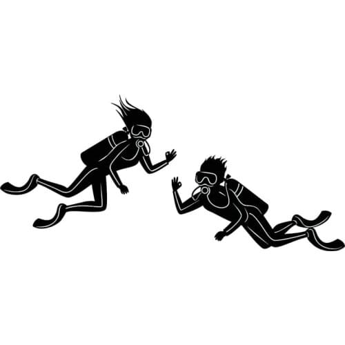 Personality Car Stickers (one Person) Fashion Body Decoration Decals Diving Car Decoration Stickers Cover Scratches Black/white