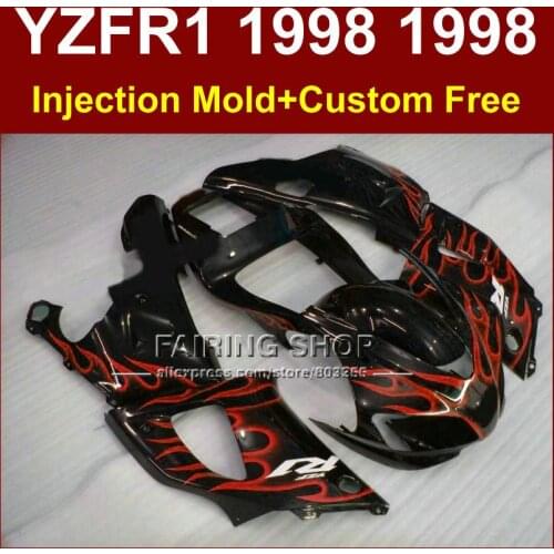 SGW6 red flame aftermarket fairings kit for YAMAHA YZF R1 YZF1000 98 99 R1 motorcycle fairings YZF R1 1998 1999 VHR7