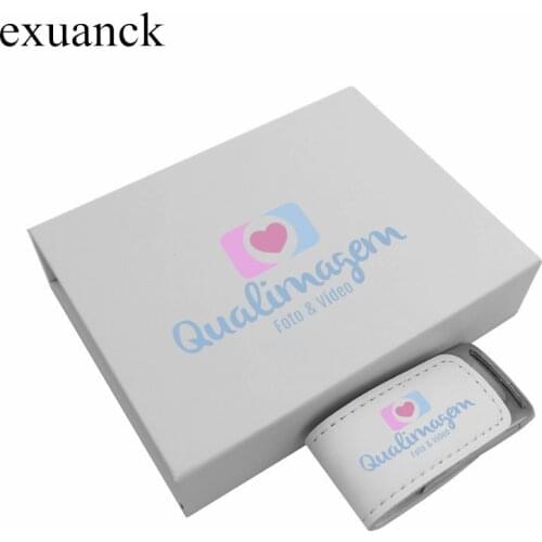 Custom print photography logo leather usb 2.0 memory stick pendrive flash (Over 10pcs, free logo on the usb and box)