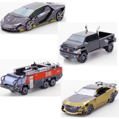 MU Art Model 3D Metal Puzzle Mini deformed car model kits DIY 3D Laser Cut Assemble Jigsaw Toys GIFT For children adult
