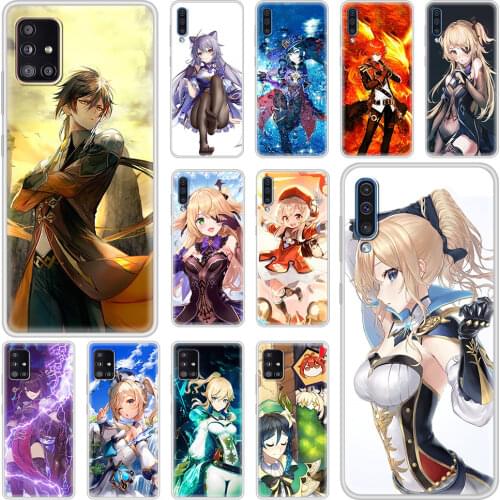 Genshin impact Cute Phone Case For Samsung Galaxy A51 A71 A21s A12 A02s A50 A10 A20e A31 A30 A40 A41 Shell Matte Cover