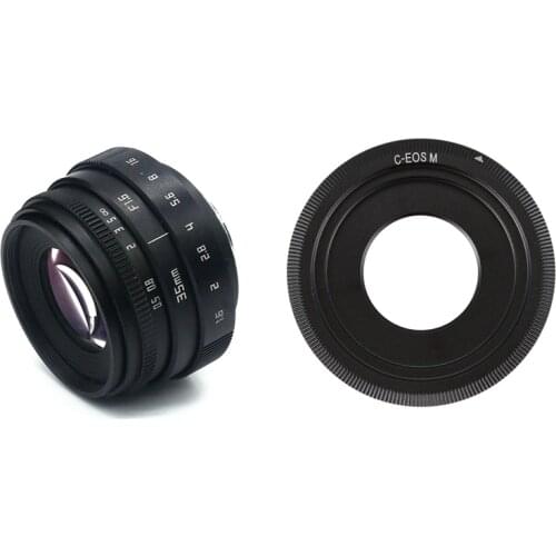 Mini 35mm F1.6 APS-C Television TV Lens/CCTV Lens & Black C-Mount Cine Movie Lens for Canon EOS M