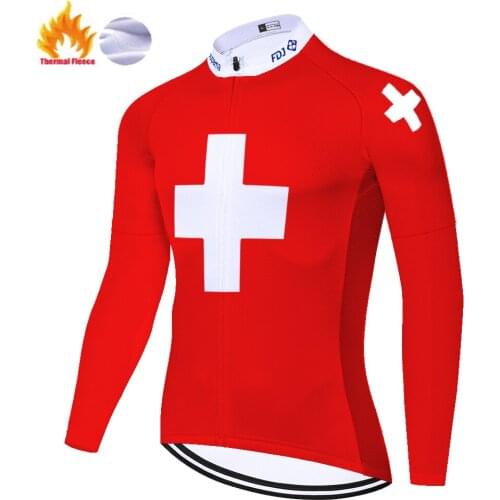 New fdj cycling jersey 2021 Winter Thermal Fleece maglia ciclismo uomo long sleeve Moutain bike jersey tricota ciclismo hombre