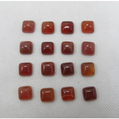 Wholesale Red Agates Carnelian Beads Cabochon,10mm Cushion Square Gem stone Jewelry Cabochon Ring Face 5pcs/lot