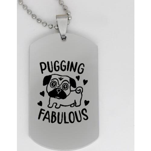 Ufine jewelry dog lover gift pendant army card pugging fabulous stainless steel customed necklace N4185