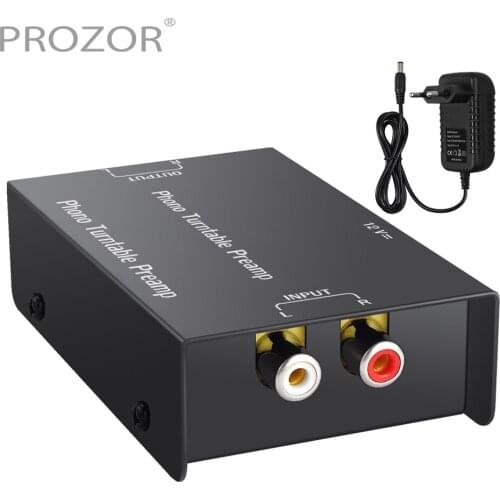 Prozor Ultra-compact Phono Turntable Preamp with RCA Input Output & Low Noise Operate PP900 Phono Preamplifier Converter Adapter
