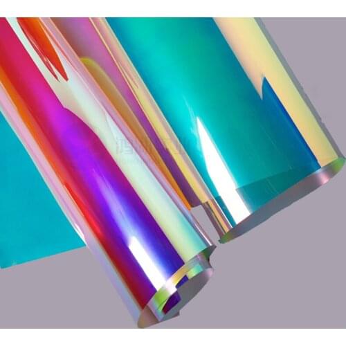 HOHOFILM 1.37x30m Roll Rainbow Window Film Dichroic iridescent vinyl film decorative film Cosplay DIY Sticker PET Christmas DIY