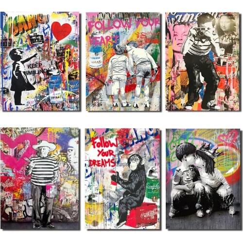 Modern Pop Street Art Canvas Paintings Decorative Posters and Prints Wall Art Picture for Living Room Wall Decoration Cuadro