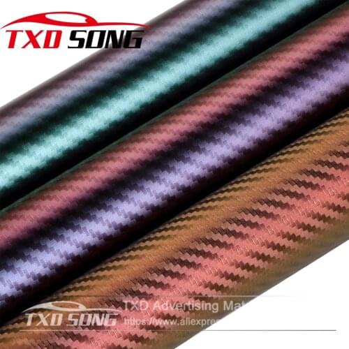 10/20/30/40/50/60X152CM 3D Carbon Fiber Vinyl Car Wrapping Foil Motorcycle Car Sticker Decoration Chameleon Stickers Motorbike
