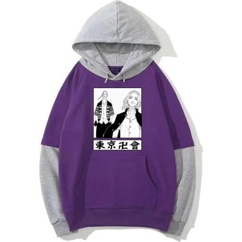 Japanese Anime Graphic Hoodies Men Tokyo Revengers Pullover Sweatshirt Unisex Male
