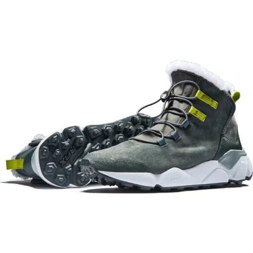 RAX unisex winter outdoor hiking shoes plush-padded genuine leather non-slip waterproof shockproof trekking climbing snow shoes