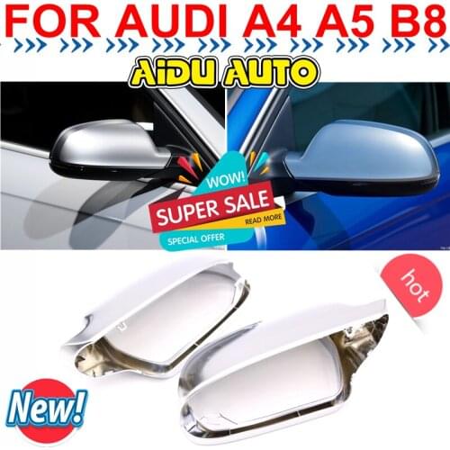 1 Pair For Audi A4 S4 A5 S5 B8 8.5 matt chrome Silver mirror case rearview mirror cover shell