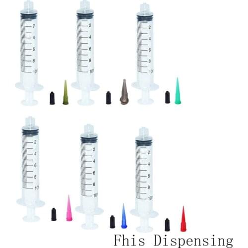 10ml Manual Syringe Dispenser Kit 14G-25G Plastic Tapered Dispensing Tips Caps