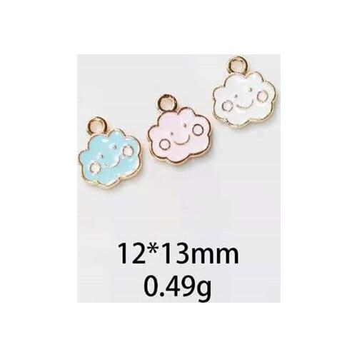 10PCS Lovely Little White Clouds Alloy Jewelry Pendant Rubber Band Earring Hanging Accessories Wholesale DIY Earring Findings