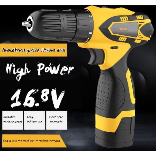 16.8V Electric Screwdriver Cordless Rechargeable Lithium Battery Drill 1350RPM High Torque Screwdriver Household DIY Power Tools