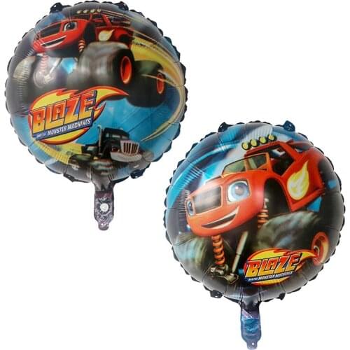 50pcs 45cm Round Cartoon Car Foil Helium Balloons Birthday Party Decoration Kids Boy Toys Baby Shower Supplies Air Globos Ball