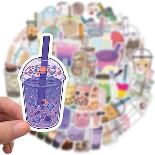 50pcs/lot Bubble Tea Cartoon Stickers for Car Laptop Fridge Skateboard Snowboard Phonecase Graffiti Lovely Decal Stickers