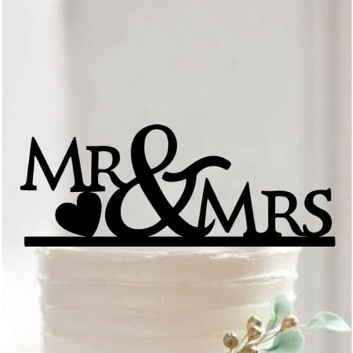 Mr & Mrs Acrylic Cake Topper Wedding Bride & Groom Black Cake Topper Engagement Party Decoration Cake stand decoration