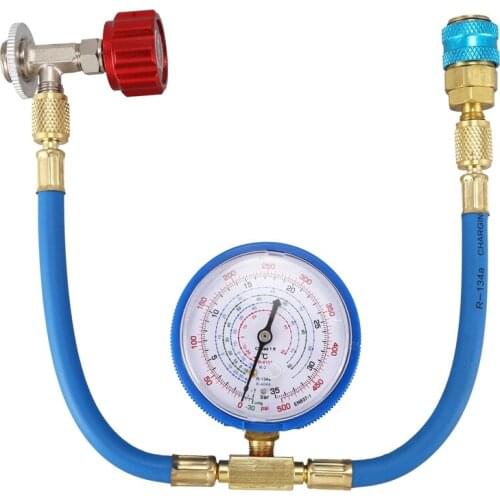 Car Air Conditioner M14 R134a Refrigerant Pressure Gauge Replenishment Measuring Tool Charging Hose