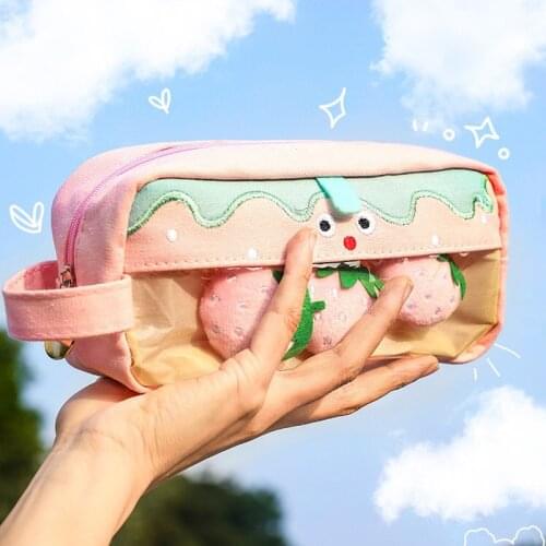 Bentoy Milkjoy Student School Pencil Bag Kawaii Japan Korea Fashion Large Capacity Cute Pen Box Girls Cosmetic Cases Holder