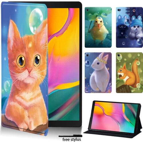 For Samsung Galaxy Tab S4 T835 10.5"/S5e T725/S6 T865/S6 Lite 10.4" P615/S7 T875 11" Cute Animal Pattern Tablet Stand Cover Case