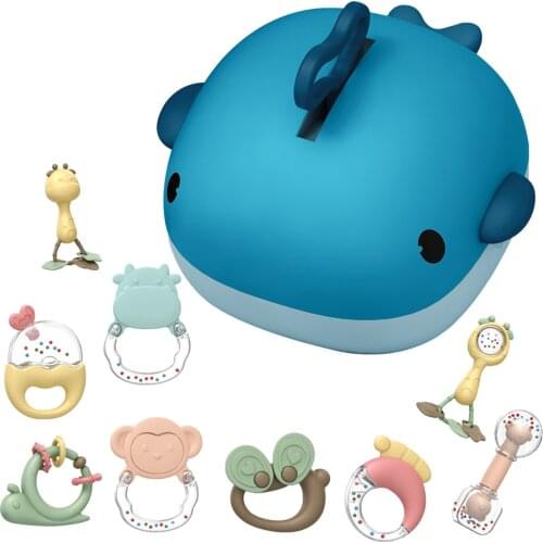Baby Rattles With Storage Box Toddler Educational Toys Bebe Soft Music Rubber Teether Baby Montessori Toys For Newborn Xmas Gift
