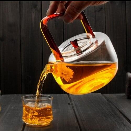 Elegant glass heat-resistant teapot Kitchen accessories Water teapot Splash tea set Tea set pot Wine set Coffee pot Kettle