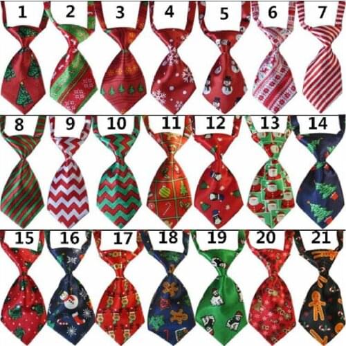 100PC/Lot Christmas Dog Ties Snowman Cat Dog Neckties Holiday Bowties Collar Pet Dog Accessories