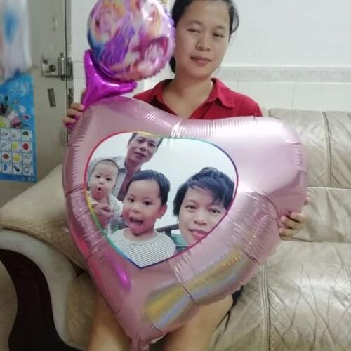 20pcs big heart helium balloon 24inch /32inch custom photo /picture print foil ballon wedding / birthday /event party supplies