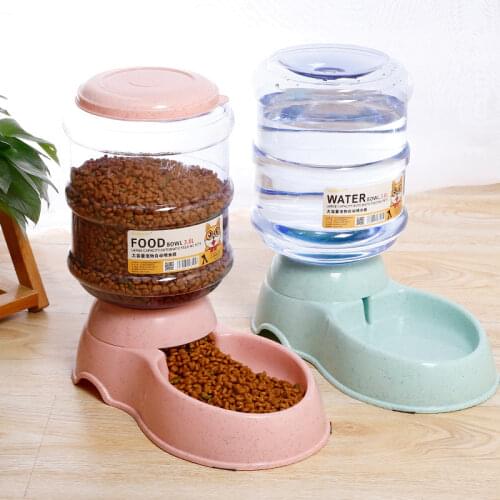 3.8L Gravity Pet Water Dispenser Cat Automatic Feeder Plastic Dog Bottle Water Fountain Food Water Dispenser Cats Feeding Bowl