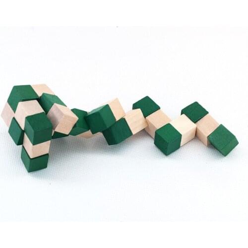 2020 Hot Selling Sections Magic Cube Wooden Snake Ruler Magic Snake Twist Puzzle Challenge IQ Brain Toys Classic Game For Baby