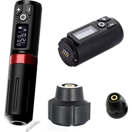 Newest Brush Coreless Motor Wireless Tattoo Machine Pen Fast Charging Battery 1950mA/h RCA Adapter Kit Free Shipping