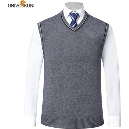 UNIVOS KUNI 2019 Mens sweater New Spring And Autumn Fashion Fashion vest mens casual slim sweater vest Big Size 1679